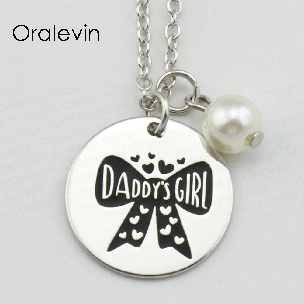 

Hottest Fashion DADDY'S GIRL Inspirational Hand Stamped Engraved Custom Pendant Female Necklace Gift Jewelry,10Pcs/Lot, #LN2056