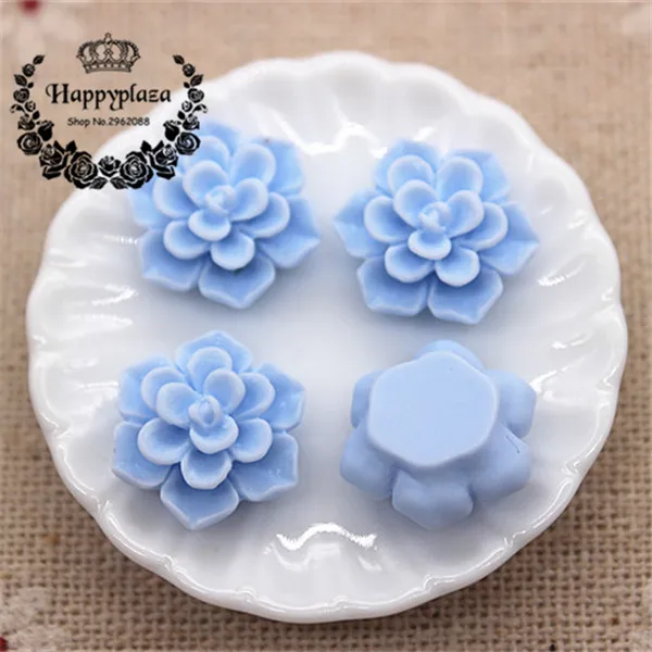 blue 50pcs 50 шт милые матовые винтажные полимерные цветы с плоским основанием Кабошон DIY Ювелирные изделия/Ремесло Скрапбукинг, 15 мм - Цвет: blue 50pcs