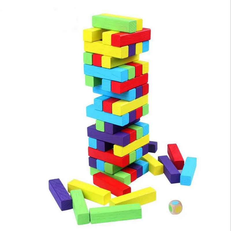 60pcs Baby & Child Wooden Handmade Stacking Toys Rainbow Building
