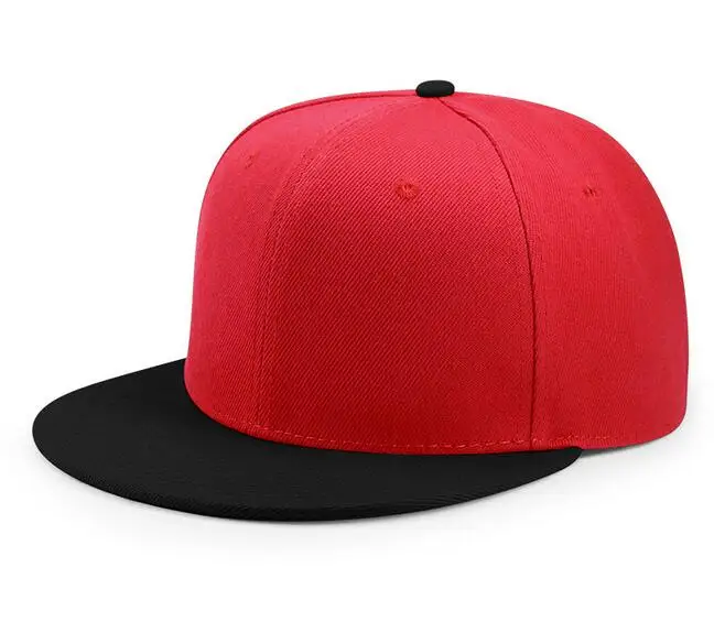 С фабрики бейсбольная кепка Embroidey дети/Дети кепки в стиле хип-хоп Плоские полями Лоскутная бейсбольная кепка с индивидуальным логотипом взрослые солнцезащитные шапки для мальчика - Цвет: black red