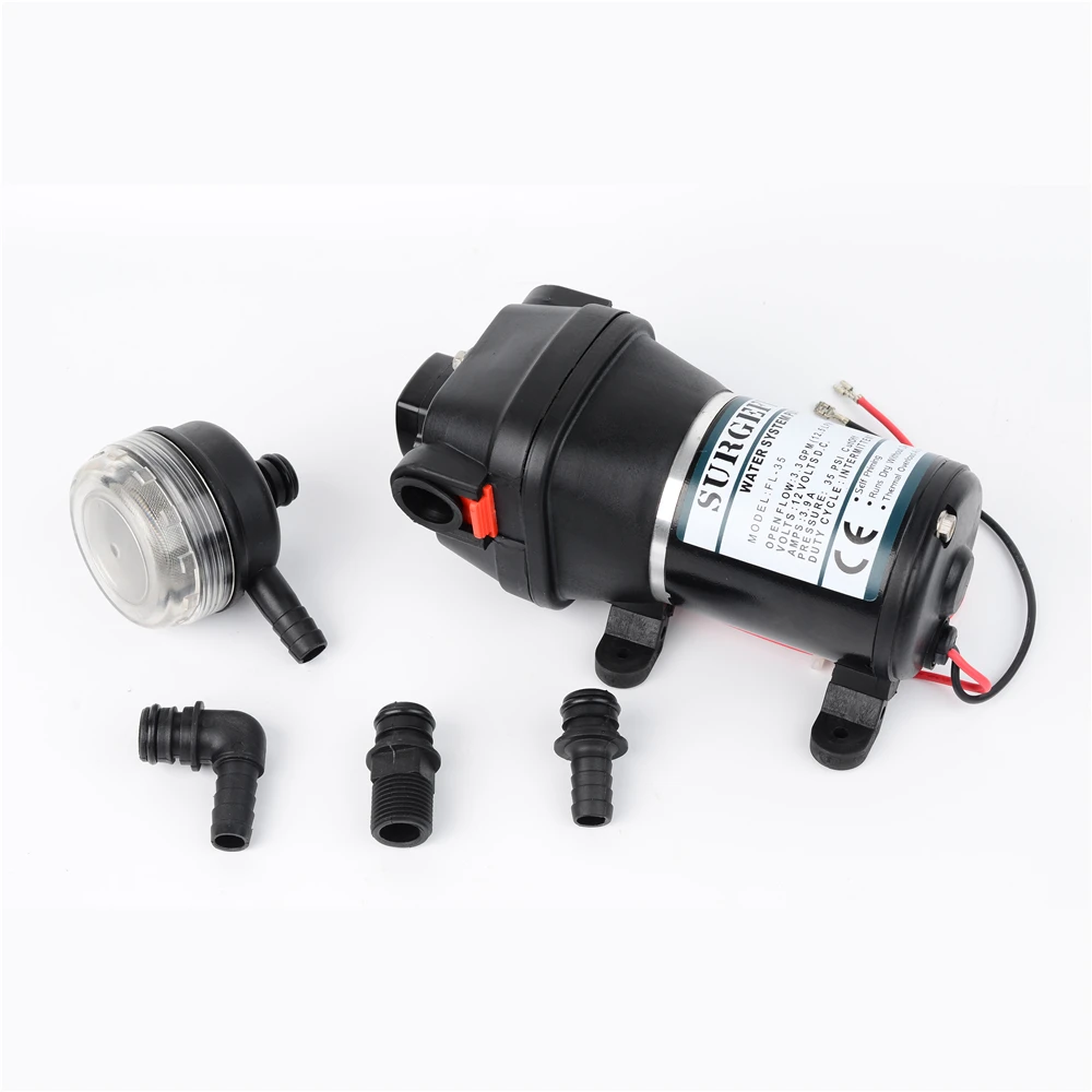 DC 12V/24V 120W 35PSI/2.4Bar Lift 20m Micro Diaphragm Pump Irrigation Motorhome RV Car Water