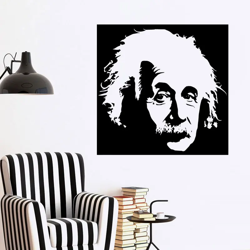 

Famous Scientist Einstein Face Vinyl Wall Stickers School Classroom Wall Decals Removable Mural Reading Room Decoration 3311