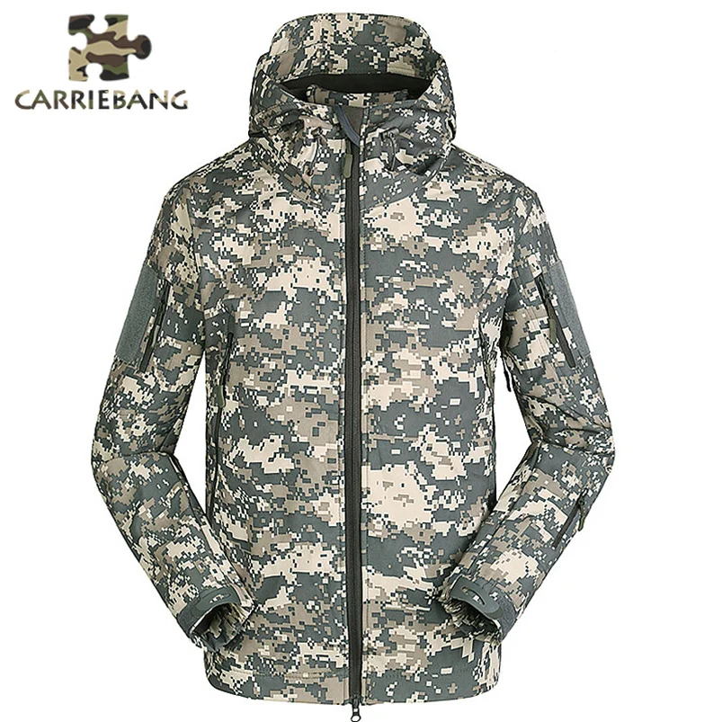 

Men Autumn Winter Warm Jackets Fleece Black Green Camo Print Army Military Special Forces Camouflage Suit Military Uniform