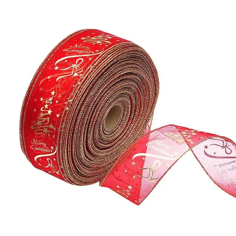 200 см Рождество DIY лента из органзы елки подарочной коробке украшения для дома Festivel вечерние предоставляет 6,3 см Ширина - Цвет: Красный