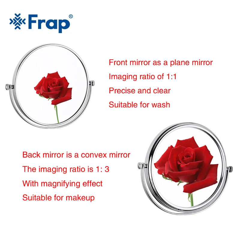  Frap Wall Mounted Makeup Mirror Professional Vanity Mirror Adjustable Countertop 180 Rotating Free 