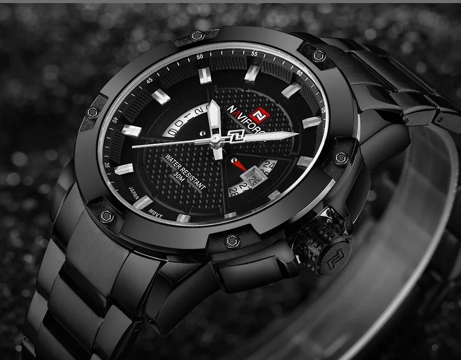 Новые модные часы Naviforce, мужские роскошные Брендовые спортивные часы из нержавеющей стали с датой, Мужские кварцевые часы Relogio Masculino