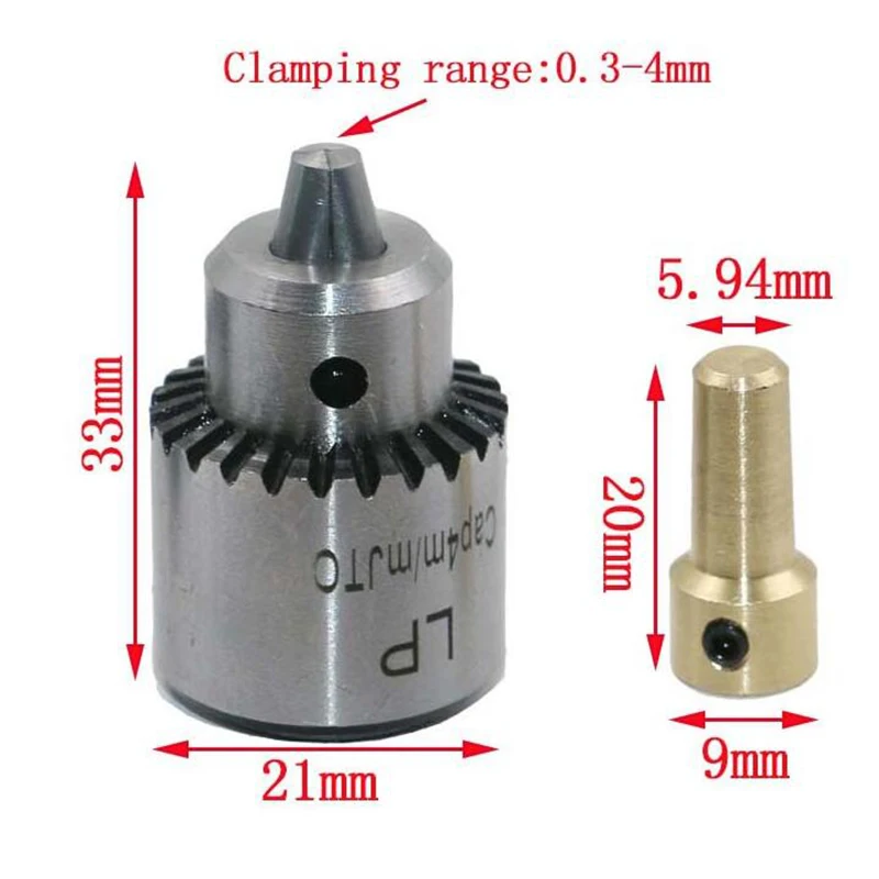 4 шт. микро мотор Сверлильный Патрон Зажим 0,3-4 мм Jt0 крепление шпиля сверлильный патрон с зажимом 3,17 мм Латунь Мини вал электродвигателя