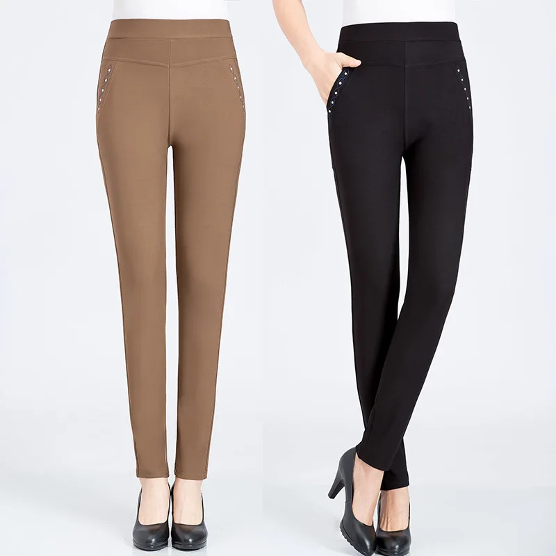 

2019 Women Trousers Womens Pants Ankle-length Pencil Pants Formal Elastic Waist Women Suits Women Slimming Trousers Ladies Pants