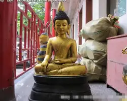 39 "Таиланд Классический Огромный Тибет Храм Бронзовый Gild Шакьямуни статуя будды