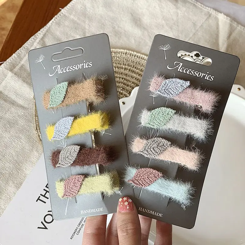 

Заколки для волос с листьями из мультфильма, однотонные, 40 шт.