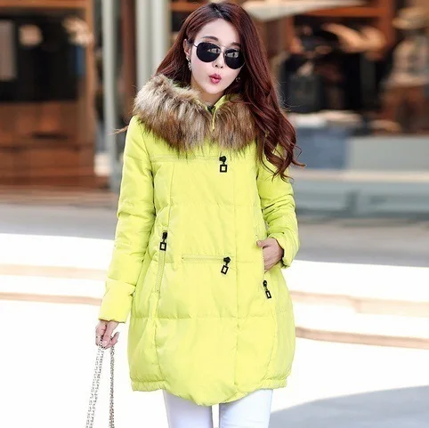 winter long female parkas casual cotton padded down jacket