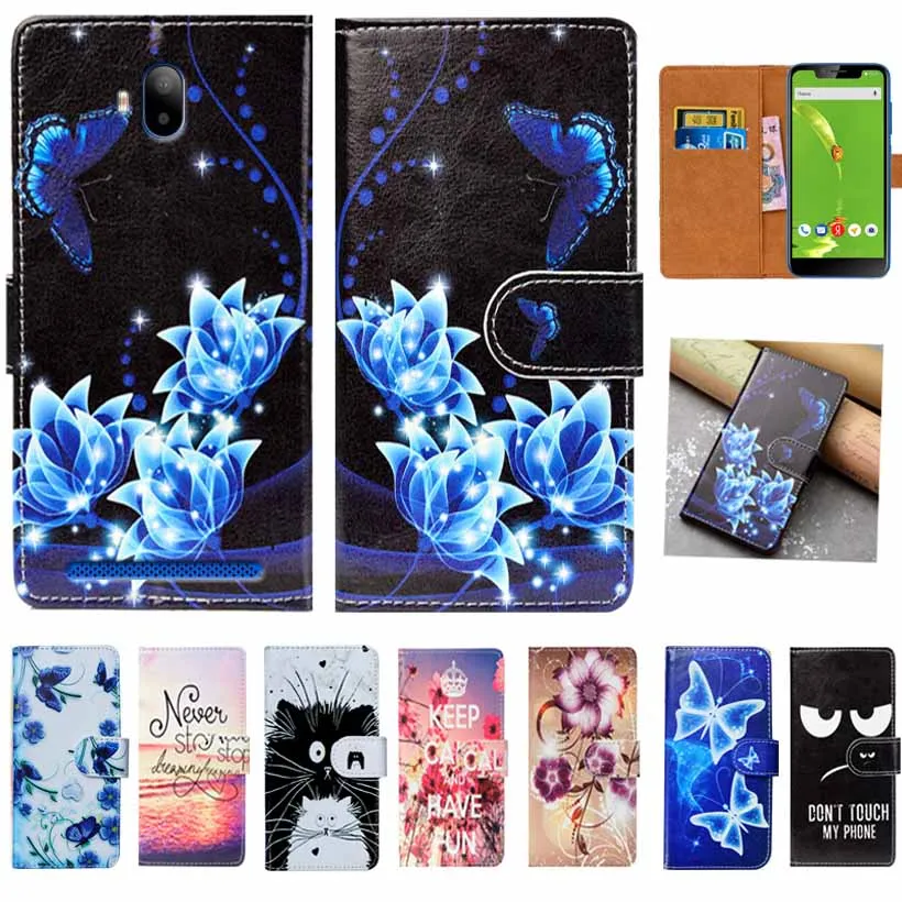 

For Fly View Fly View Max Case High Quality 5.5" Pu Leather Print Flip Wallet Case For Fly View Max Cover Book Case Cover Bags