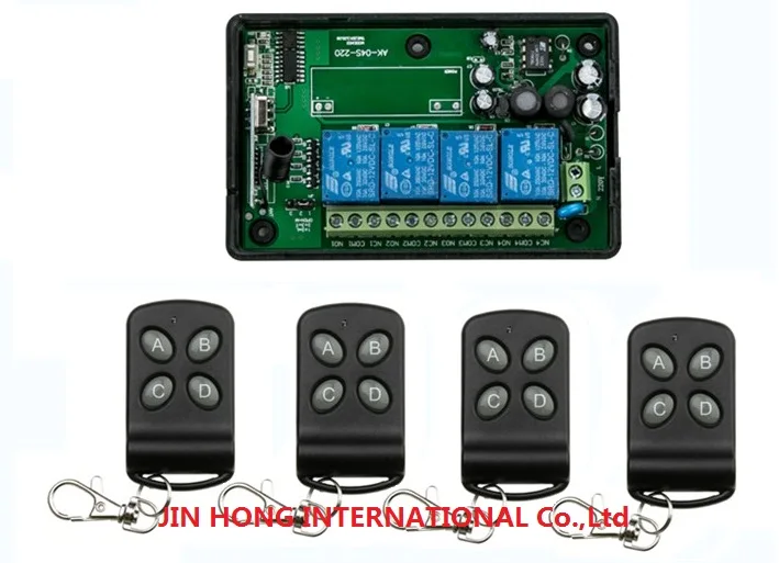 

2014 New 85v~250V 4CH RF Wireless Remote Control Relay Switch Security System Garage Doors 2 kinds of combination Transmitter