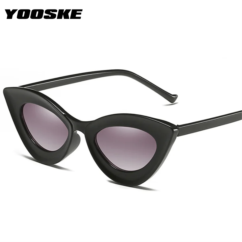 

YOOSKE Cat Eye Sunglasses Women 2019 Brand Desinger High Quality Trendy Sun Glasses Vintage Black Glasses Ladies Shades UV400