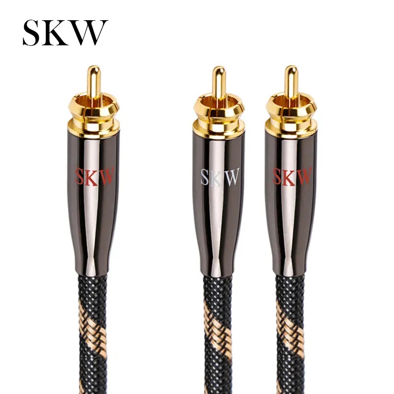Аудио кабель SKW 1 RCA на 2 RCA 1 м 1,5 м 2 м 3 м 5 м для домашнего кинотеатра DVD усилитель Мультимедиа MP3 / MP4 плеер динамик