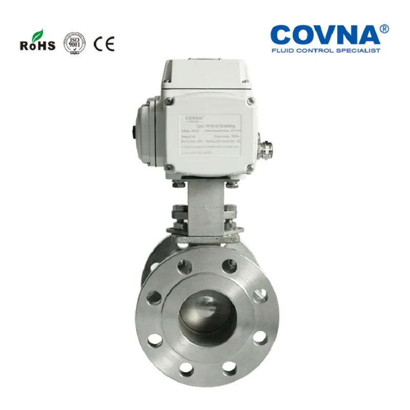 HK-60WQ моторизованный фланцевый 2-ходовой шаровой клапан из нержавеющей стали вкл/выкл тип 220 В PTFE уплотнение