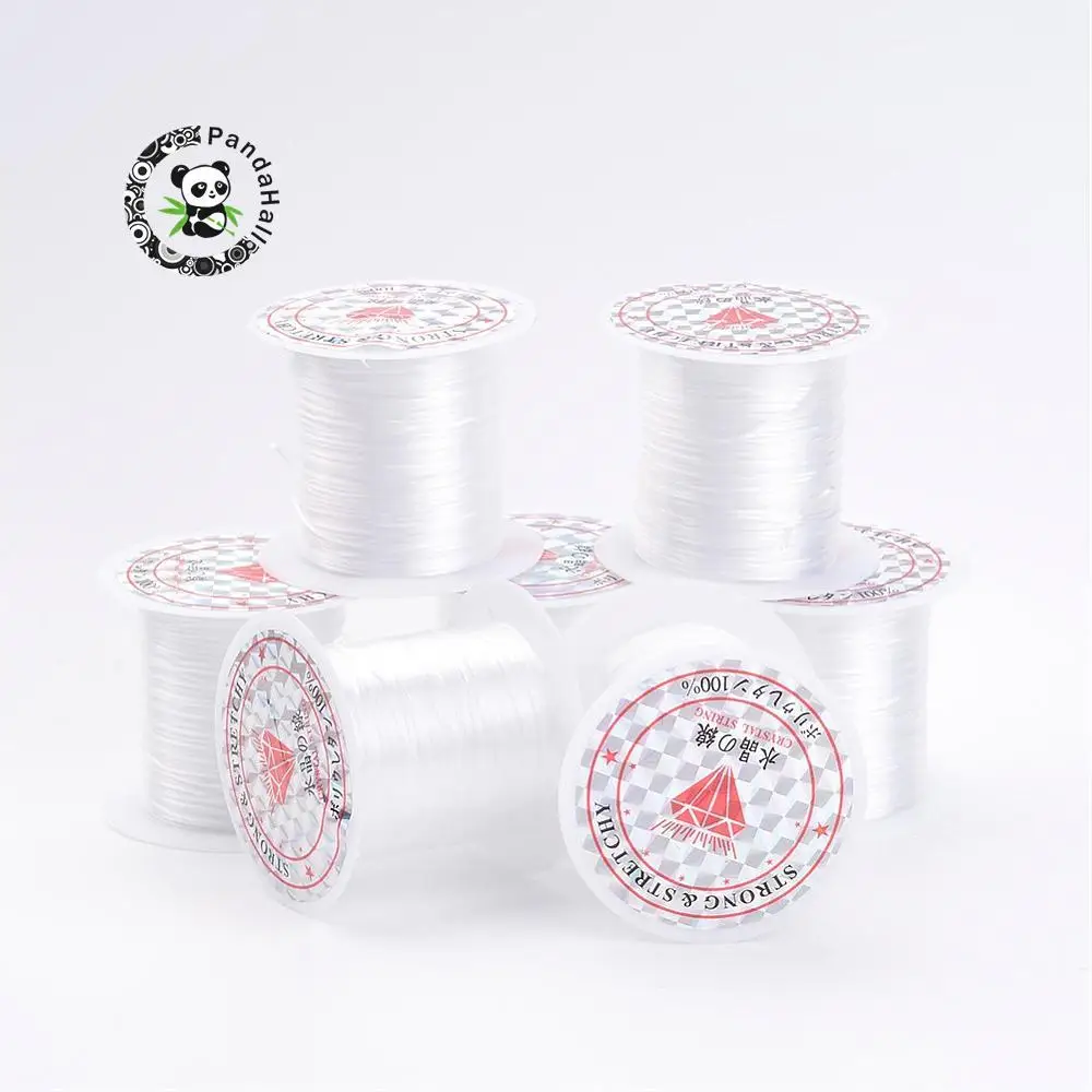 

0.8mm Elastic Fibre Wire, Fit Beading Jewelry Cord, White, 10m/roll