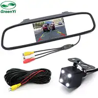2in1 Car Video Parking Assistance 4.3 inch Car Interior Mirror Monitor With CCD Rear View Camera Night Vision Glass Lens Camera