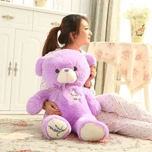Около 23 дюймов Лаванда любовь Медвежонок плюшевая игрушка медведь с галстуком-бабочкой кукла, Рождественский подарок b9056