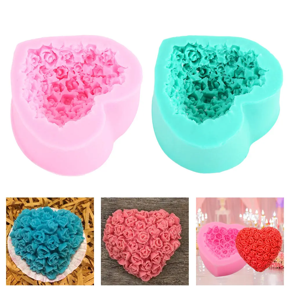 

Rose Flower Silicone Mold for Soap 3D Handmade Resin Craft Chocolate Candy Mould Kicchen Cake Baking Tools