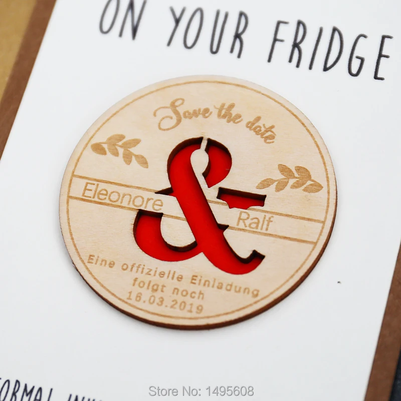  Wedding Save the Date MagnetsPersonalized Wedding Invitationdie cut rustic Magnet Set Wedding favor - 32918439537