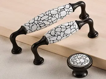 

CATHERINE HOMES 3.75" 5" Ceramic Kitchen Cabinet Handle Dresser Knob Drawer Knobs White Black Pull Furniture Hardware 96 128 mm