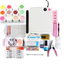 Гель исчезает маникюрный набор для наращивания ногтей Поддельные Советы Набор инструментов Набор лаков 36 Вт сушилка лампа для маникюра Набор