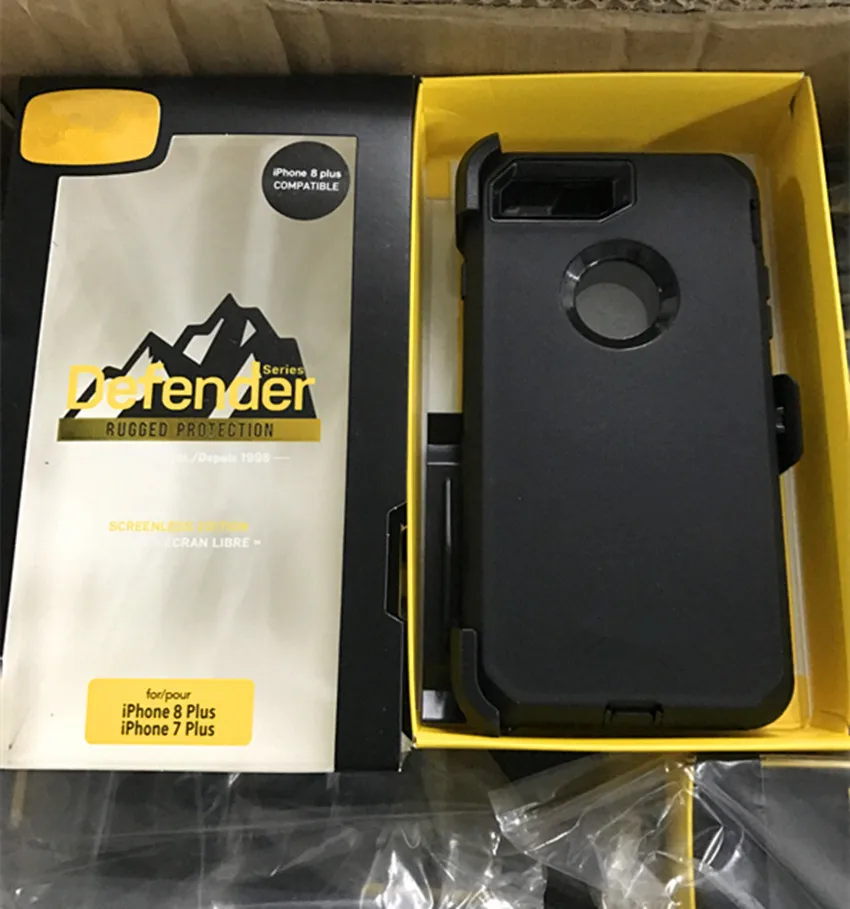 

50 PCS Official Defender Silicone Case oem ott er Shockproof Defender Case with Packaging For For iPhone 7 8 plus XS XR XS MAX