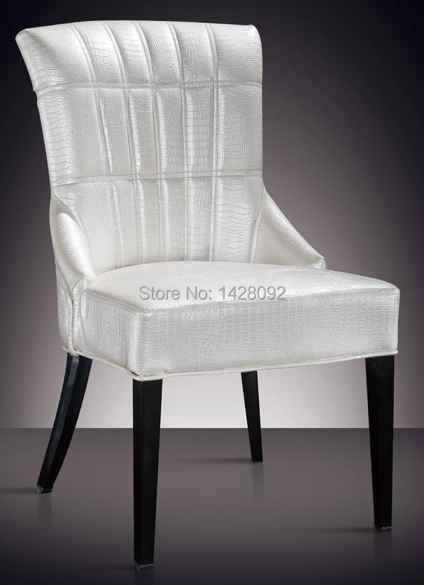 

European and American style comfortable white upholstered dining chair LQ-L8976