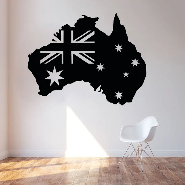 dctop pvc removable waterproof self adhesive australian flag map