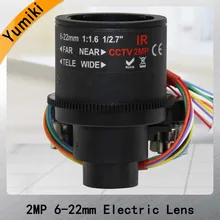HD 2,0 мегапиксельная Автоматическая диафрагма 6-22 мм M14 моторизованный CCTV объектив, F1.6, ICR, Автоматический зум, автофокус, авто иришоризонтальное поле 43.-16.5D