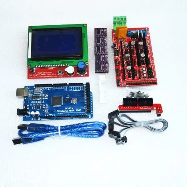 3D Printer kit 1pcs Mega 2560 R3 + 1pcs RAMPS 1.4 Controller+ 5pcs DRV8825 Stepper Motor Drive + 1pcs LCD 12864 controller
