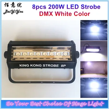 

1pc/Lot KingKong 8pcs 20W White Color Led 200W Strobe Light For Party Disco DJ Bar Light Show Stroboscope Strong Flash Light