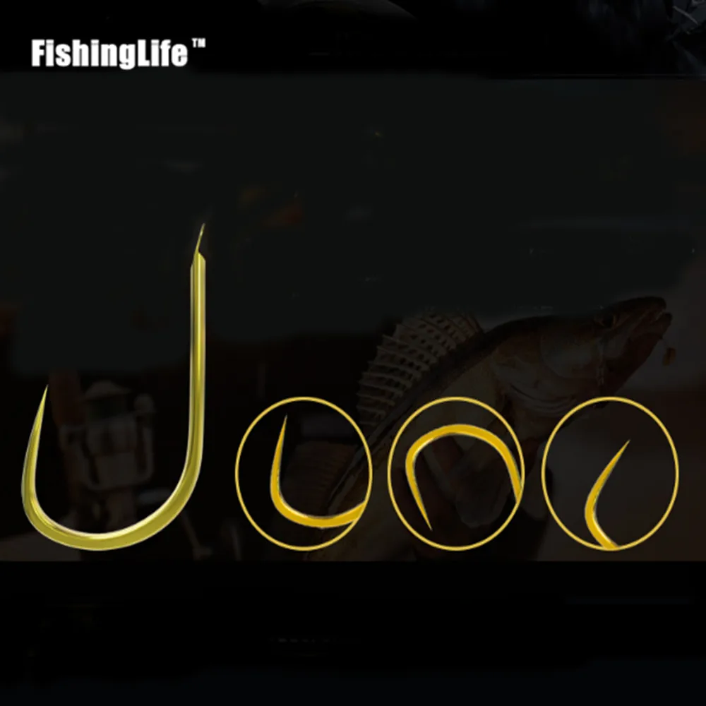 FishingLife 100 шт. рыболовные снасти из высокоуглеродистой стали черного золотого и