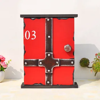 

Vintage Wooden Decorative Key Box Crafts Home Furnishing Key Storage Box Home Wall Creative Art Wooden Creative Ornaments
