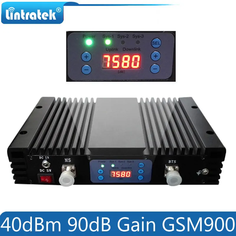 Lintratek 40dBm 90dB Gain 10W Big Power 2G GSM 900mhz AGC/MGC Signal Repeater GSM 900 3G Mobile Signal Booster Amplifier