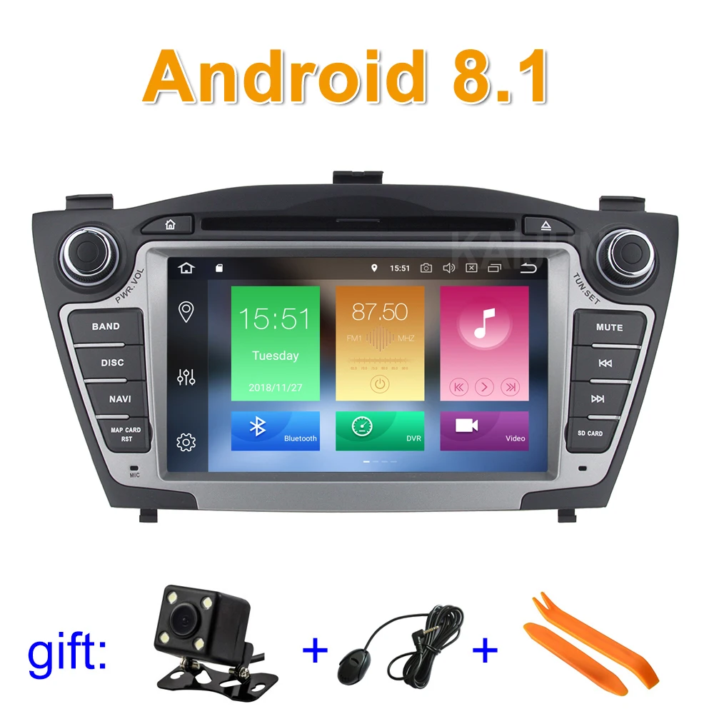 

Android 8.1 Car DVD Player for Hyundai iX35 IX 35 Tucson 2011 2012 2013 with Radio WiFi Bluetooth GPS