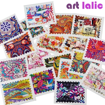 

44 Designs/lot Water Transfer Nail Art Sticker Tip Sets Mix Colorful Stamp for DIY Charm Full Decorations Decals Nail Tools