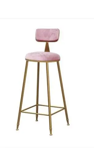 Железный арт барный стул современный и контрактный для семейного использования стул обратно еда табурет кафе барный стул - Цвет: 75cm