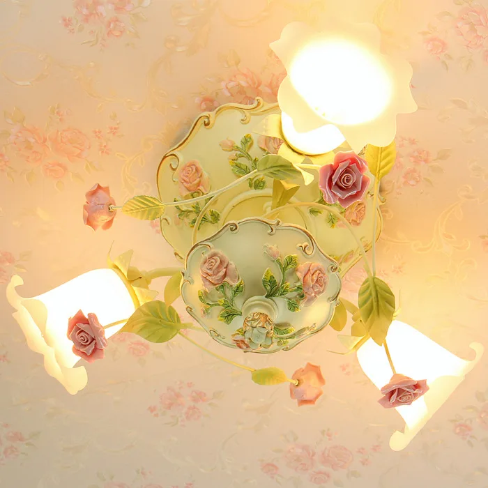 

Korean Pastoral Style American Living Room Bedroom light Warm Romantic Wedding Princess Ceiling Lamps CL ZL374t107