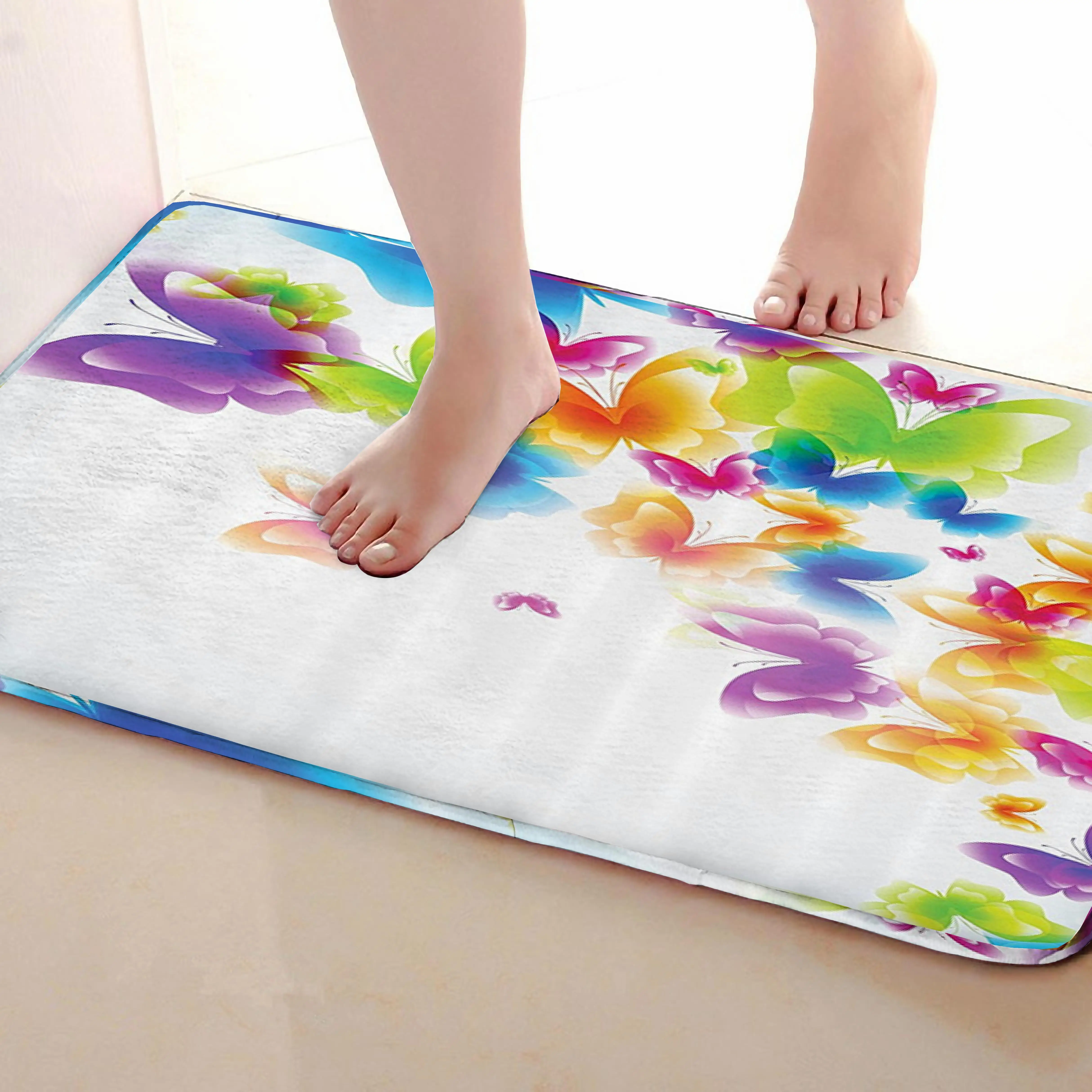 Бабочки Стиль коврики для улицы, смешной Противоскользящий коврик для ванной, коврики, дверные коврики под входную дверь