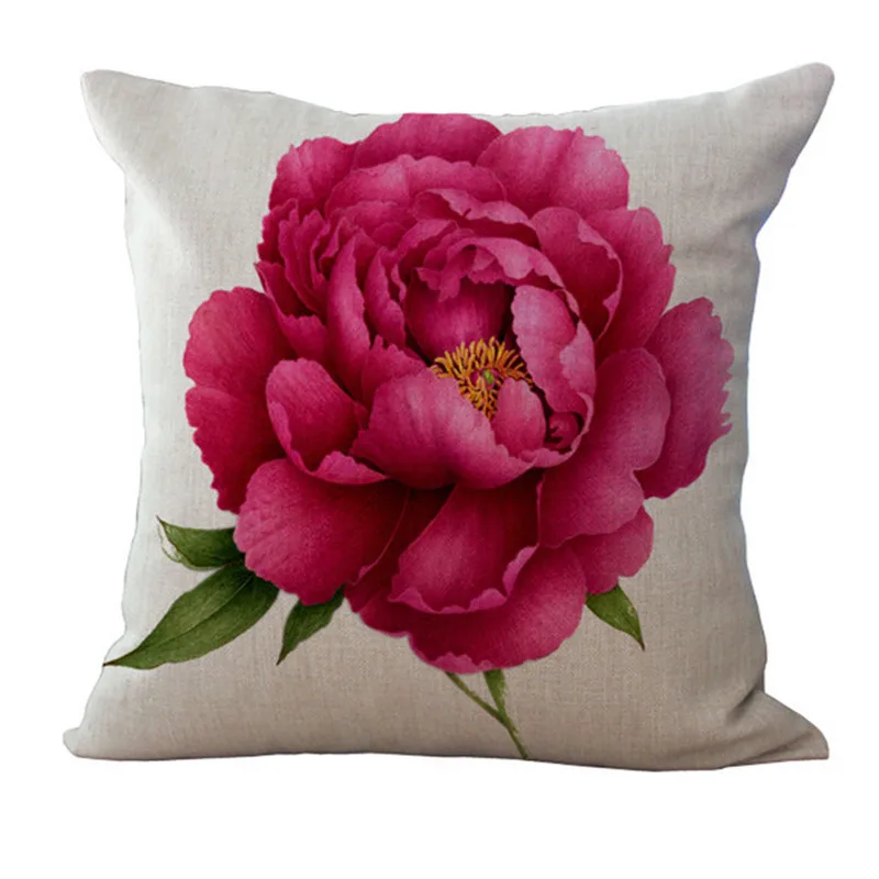 Красивый цветок Роза односторонняя печать домашний Декор диванная декоративная подушка для сиденья автомобиля чехол для подушки Capa Almofada