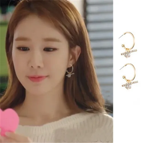 

Flash drill nail set circles Hook gold earrings For Women with Senior Sense Earrings pendientes brincos fashion jewelry