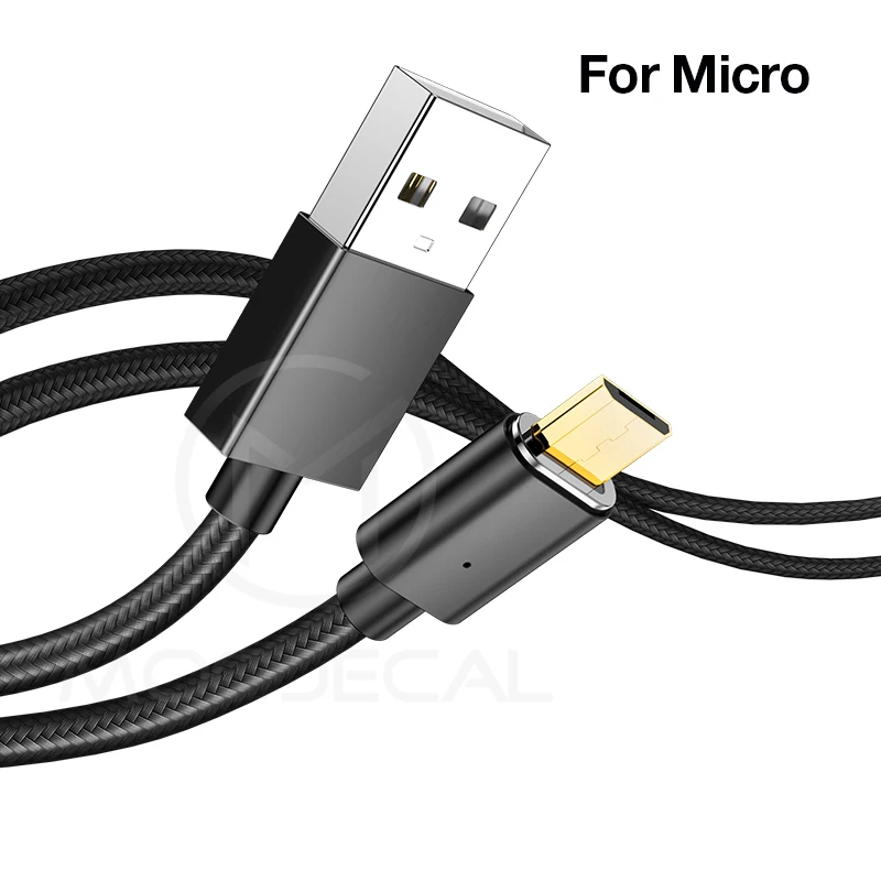 MOOJECAL светодиодный магнитный USB кабель для iPhone Xs Max 8 7 6 и usb type-C кабель Micro USB кабель для зарядки samsung Xiaomi huawei - Цвет: Black For Micro