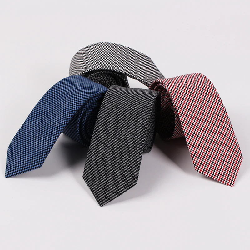 

RBOCOTT Cotton Ties 6.5cm Skinny Fashion Blue Necktie Men's Casual Slim Neck Tie Red Wedding Business Party Suit Accessories