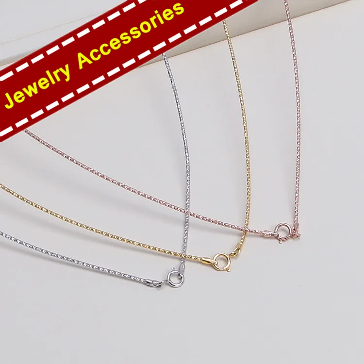 

DIY accessories S925 pure silver imported Italian micro spring collar necklace Pearl silver accessories can match pendant female