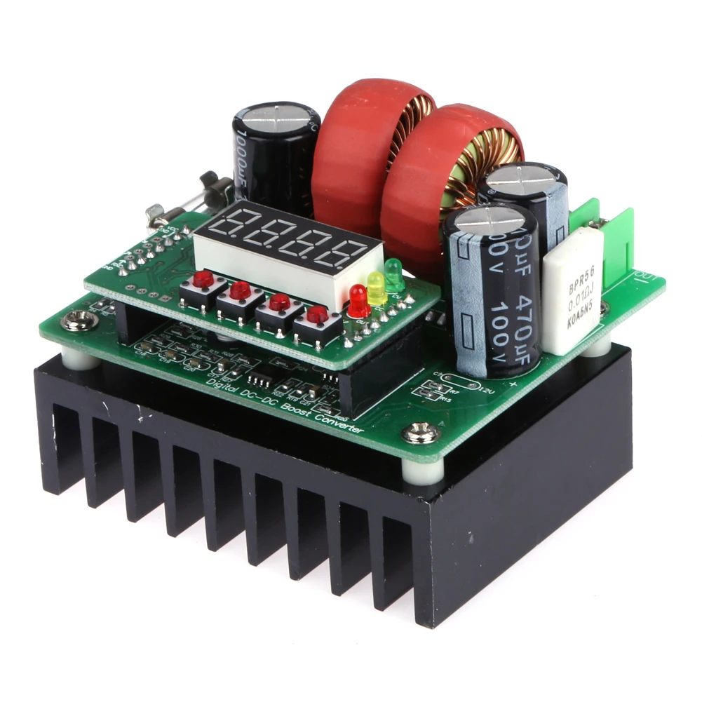 

400W 15A Numerical Control Template LED Digital Microprocessor Controlled Constant Voltage Current Adjustable DC Boost Converter