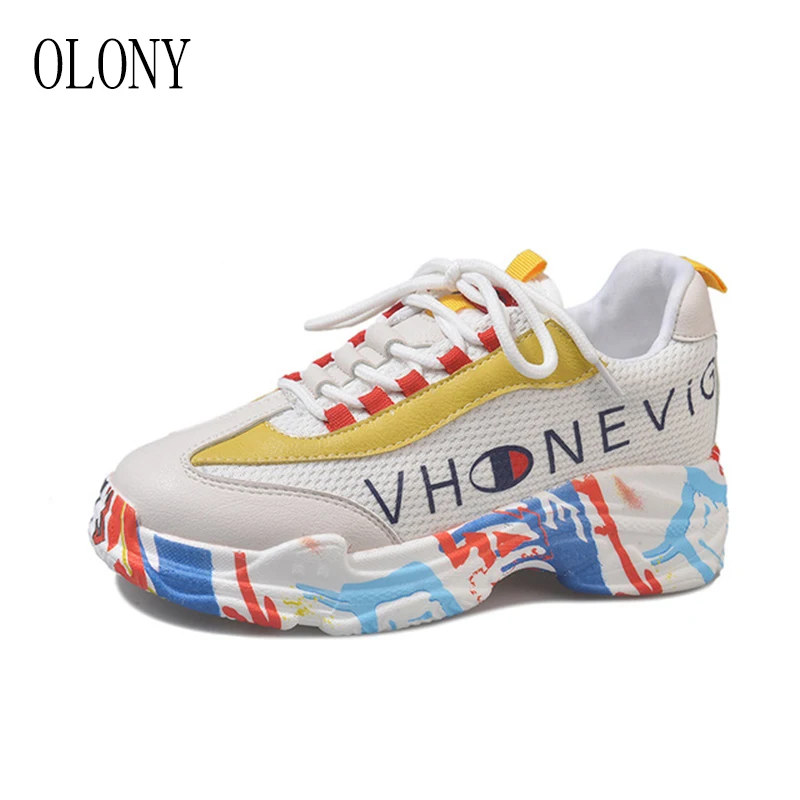 Women's Casual Shoes 2018 Autumn & Winter New Women's Shoes Explosions Fashion Color Sole Sports Shoes Women's Shoes zapatillas