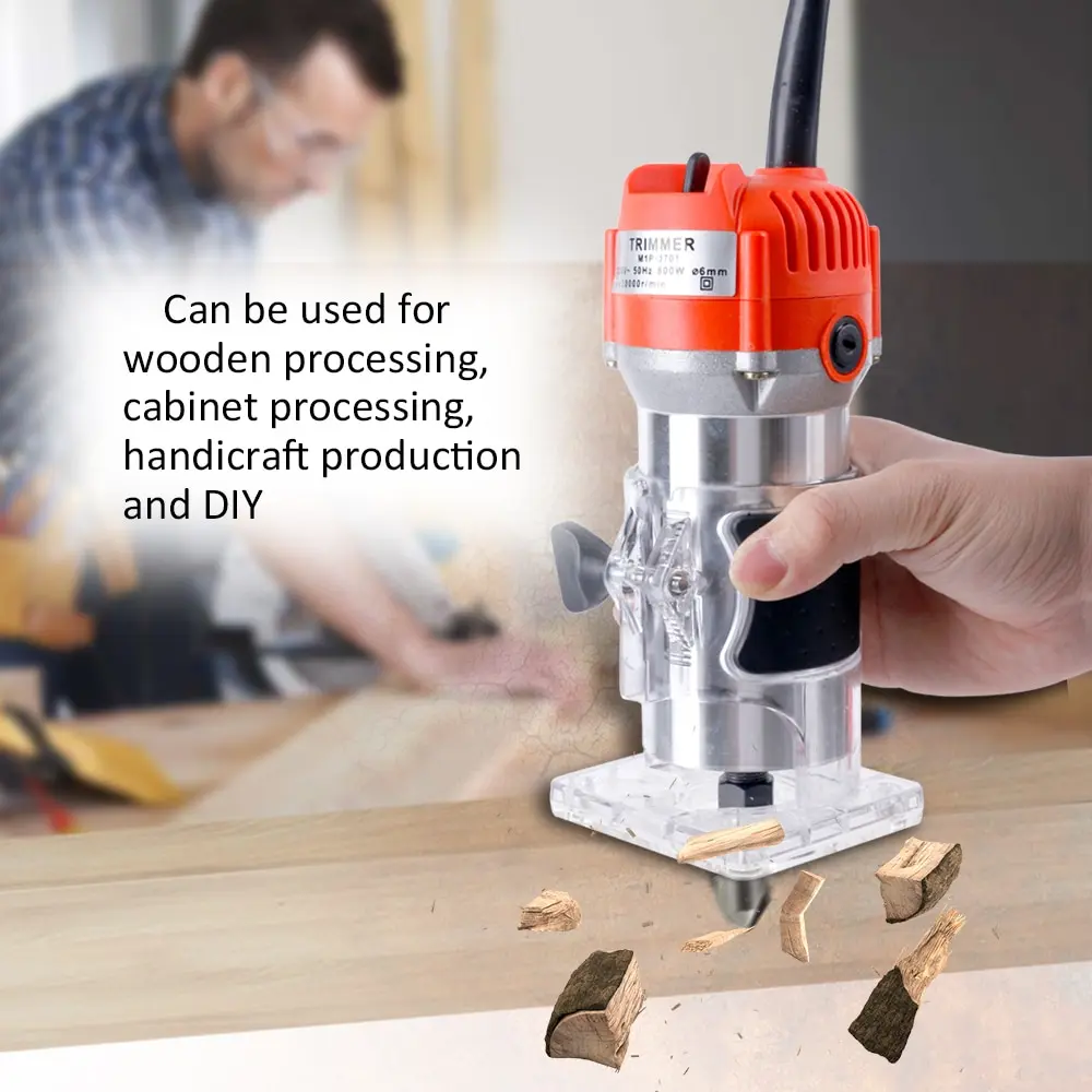 

Electric Laminate Edge Trimmer Mini Wood Router Collet Carving Machine Carpentry Woodworking Power Tools