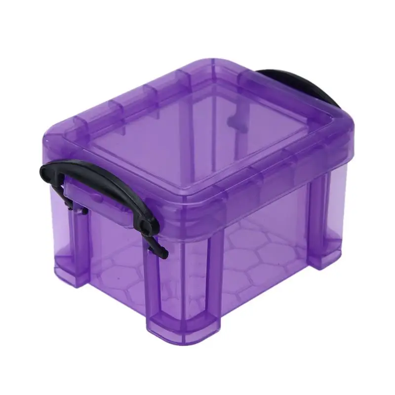 Милый мини Настольный ящик для хранения Чехол Стразы ювелирные изделия алмазная живопись дизайн ногтей дрель контейнер для домашнего офиса Органайзер коробка - Цвет: Фиолетовый